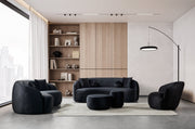 Cloe Black Velvet Stool - CLOEBLACKVL-STL