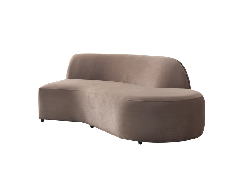 Cloe Coffee Velvet Curved 134" RAF Sectional - CLOECOFVL-SECRAF