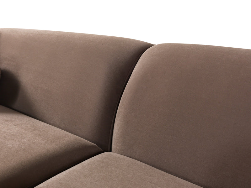 Cloe Coffee Velvet Curved 134" RAF Sectional - CLOECOFVL-SECRAF