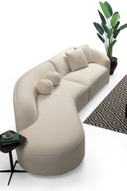 Cloe Ivory Boucle Curved LAF Sectional [ETA: 3/10] - CLOEBOUCLE-SECLAF