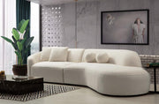 Cloe Ivory Boucle Curved RAF Sectional - Lara FurnitureSectional