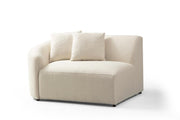 Cloe Ivory Boucle Curved RAF Sectional - Lara FurnitureSectional