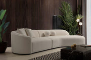 Cloe Ivory Boucle Curved RAF Sectional - Lara FurnitureSectional