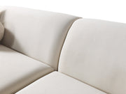 Cloe Ivory Velvet Curved 134" RAF Sectional - CLOEIVVL-SECRAF