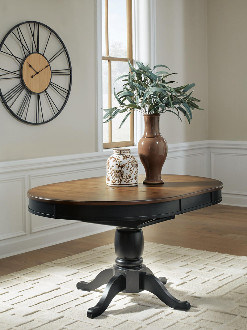 Clorazi Black/Brown Dining Butterfly Extension Table - PCD619-48