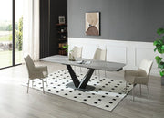 Cloud Table With 1218 Swivel Grey Chairs Set - Lara FurnitureDining Room Set