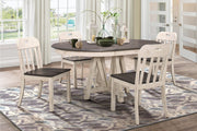Clover White/Gray Round/Oval Extendable Dining Set - Lara FurnitureDining Room Set