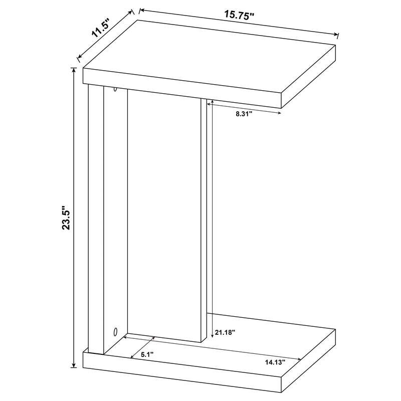 Clower Engineered Wood C-Shaped Sofa Side Table Black - 930276