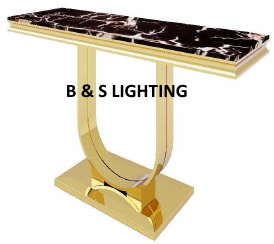 CN2001G 52 X 16 X 32  - GOLD STAINLESS STEEL + MARBLE  CONSOLE TABLE - 210000007471