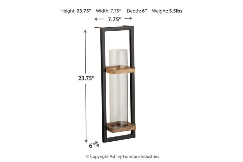 Colburn Natural/Black Wall Sconce - Lara FurnitureSconce