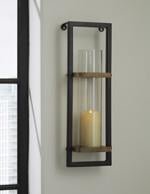 Colburn Natural/Black Wall Sconce - Lara FurnitureSconce