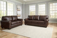Colleton Dark Brown Leather Living Room Set - Gate FurnitureLiving Room Set