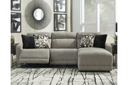 Colleyville Stone 3 - Piece Power Reclining Sectional with Chaise - Gate FurniturePower Reclining Sectional