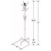 Collier 12 Hook Freestanding Coat Rack Hat Hanger Black - 2019