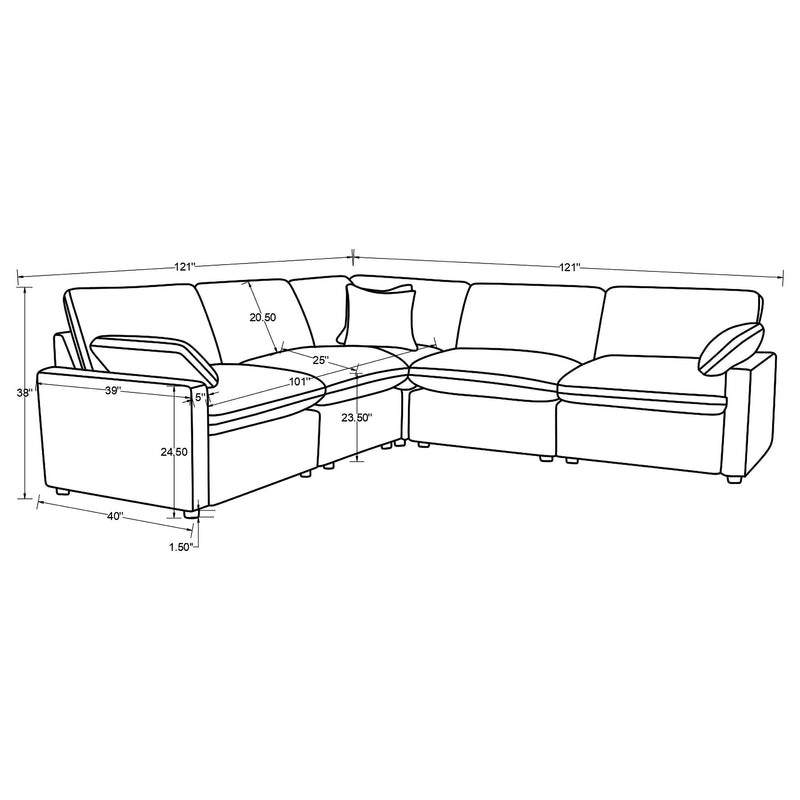Collins 5-piece Modular Power Reclining Sectional Dark Grey - 609530P