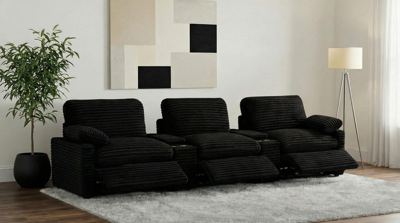 Collins 5-Piece Power Reclining Home Theater Seating Black - 610361PT