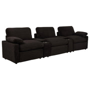 Collins 5-Piece Power Reclining Home Theater Seating Chocolate Brown - 610351PT