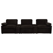 Collins 5-Piece Power Reclining Home Theater Seating Chocolate Brown - 610351PT