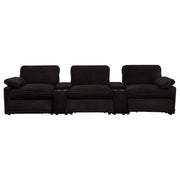Collins 5-Piece Power Reclining Home Theater Seating Chocolate Brown - 610351PT