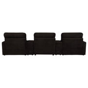Collins 5-Piece Power Reclining Home Theater Seating Chocolate Brown - 610351PT