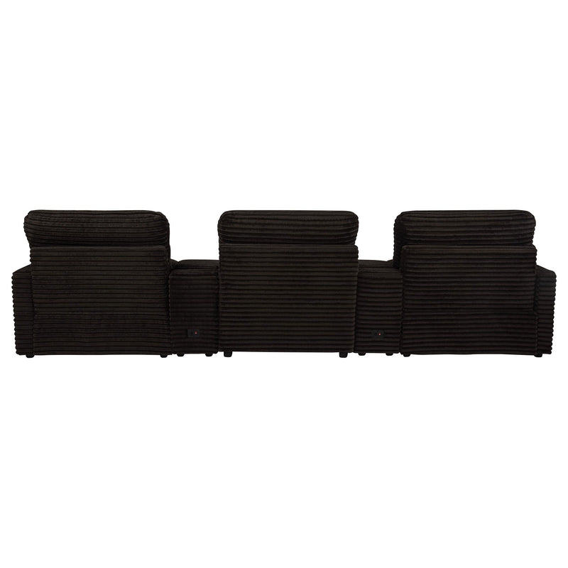 Collins 5-Piece Power Reclining Home Theater Seating Chocolate Brown - 610351PT