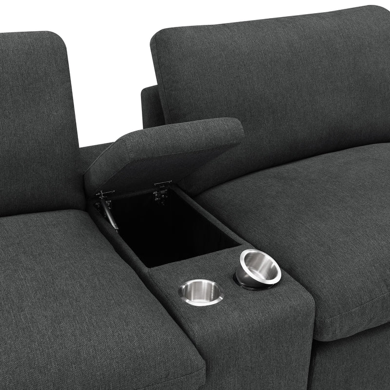 Collins 5-Piece Power Reclining Home Theater Seating Dark Grey - 609531PT