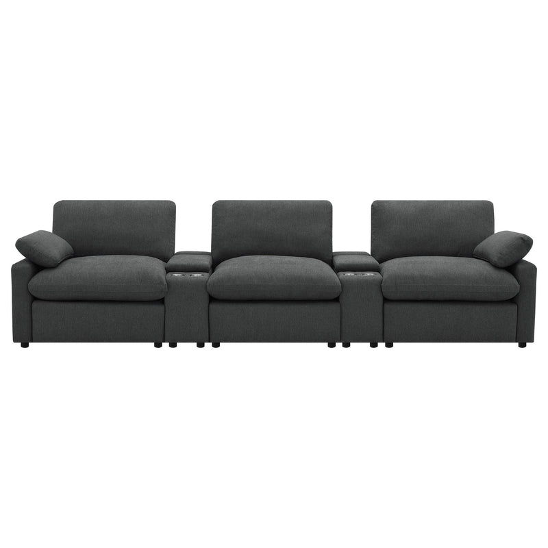 Collins 5-Piece Power Reclining Home Theater Seating Dark Grey - 609531PT