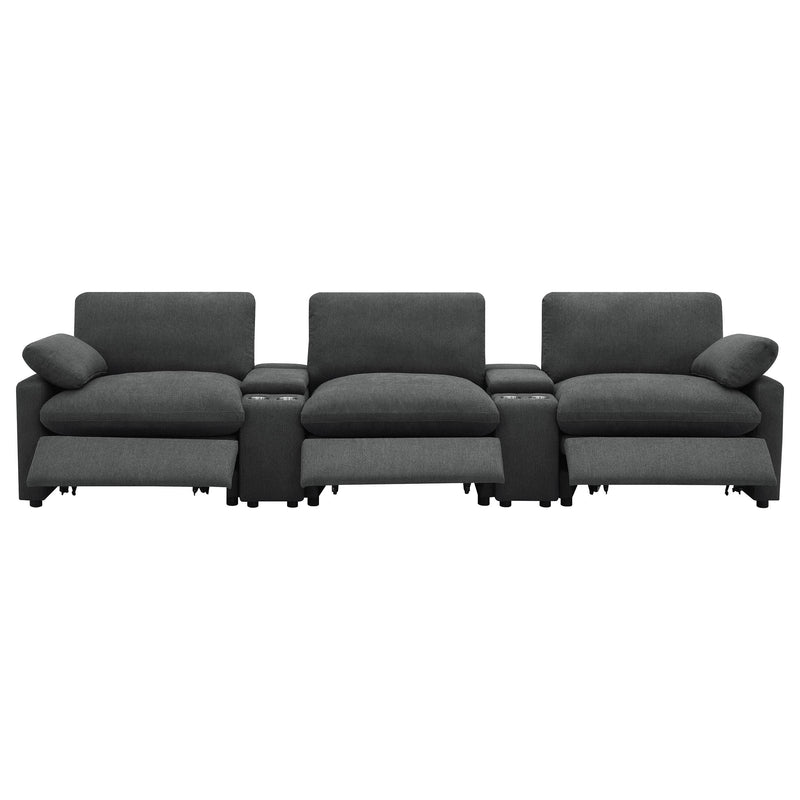 Collins 5-Piece Power Reclining Home Theater Seating Dark Grey - 609531PT