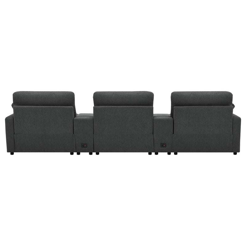 Collins 5-Piece Power Reclining Home Theater Seating Dark Grey - 609531PT