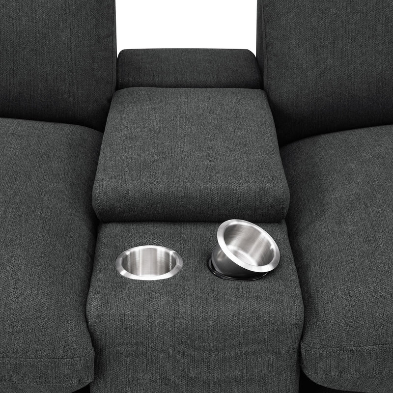Collins 5-Piece Power Reclining Home Theater Seating Dark Grey - 609531PT