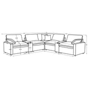 Collins 7-piece Modular Power Reclining Sectional Chocolate Brown - 610350P-SETA