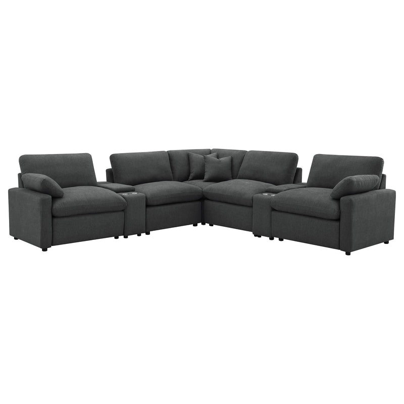 Collins 7-piece Modular Power Reclining Sectional Dark Grey - 609530P-SETA
