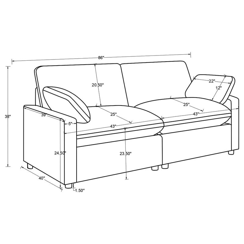 Collins Modular Power Loveseat Chocolate Brown - 610352P