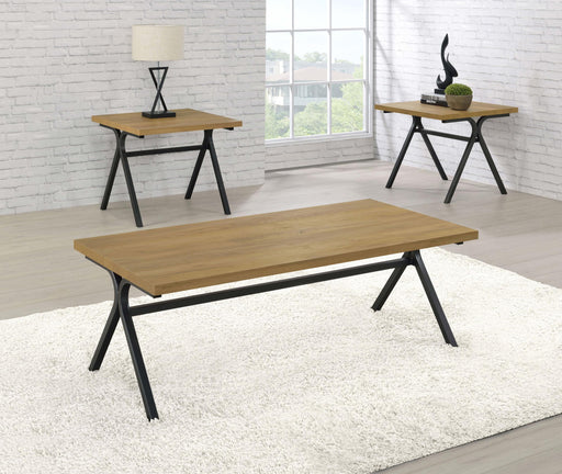 Colmar 3-piece Engineered Wood Coffee Table Set Golden Oak - 753424