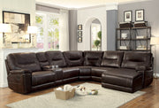 Columbus Brown Reclining RAF Chaise Sectional - Lara FurnitureSectional