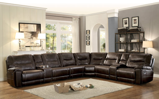 Columbus Brown Reclining Sectional - Lara FurnitureSectional