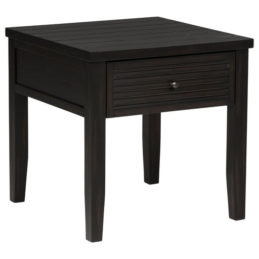 Concord 1-drawer Square End Table Distressed Java - 710577