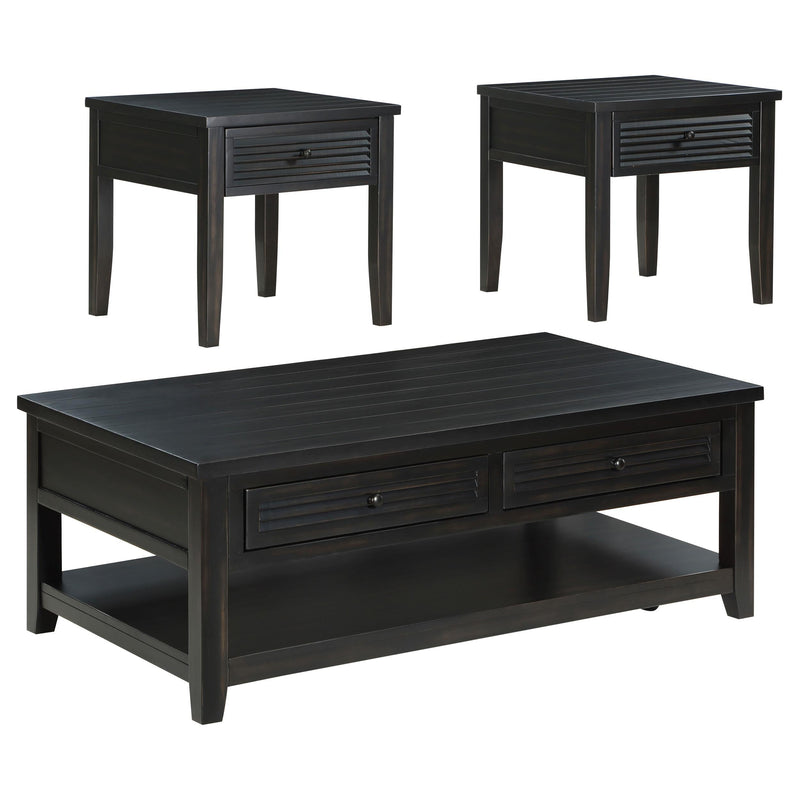 Concord 3-piece Coffee and End Table Set Distressed Java - 710578-S3