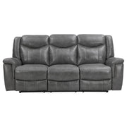 Conrad 2-piece Upholstered Padded Arm Motion Sofa Set Grey - 650354-S2
