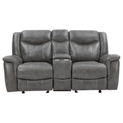 Conrad 2-piece Upholstered Padded Arm Motion Sofa Set Grey - 650354-S2