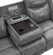 Conrad 3-piece Upholstered Padded Arm Motion Sofa Set Grey - 650354-S3