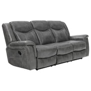 Conrad 3-piece Upholstered Padded Arm Motion Sofa Set Grey - 650354-S3