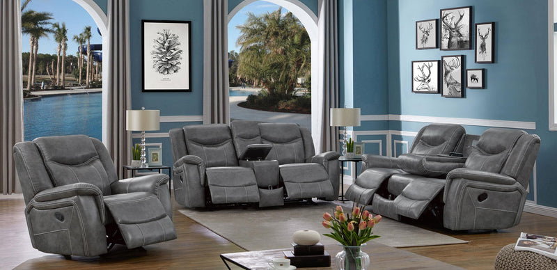 Conrad Gray Reclining Living Room Set