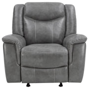 Conrad Upholstered Padded Arm Glider Recliner Grey - 650356