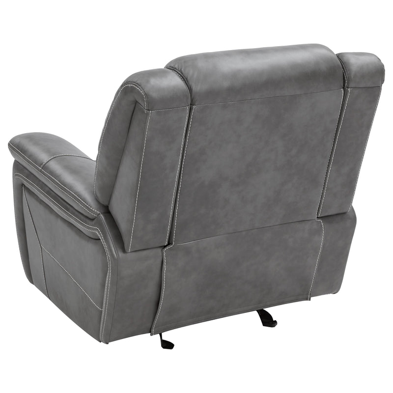 Conrad Upholstered Padded Arm Glider Recliner Grey - 650356