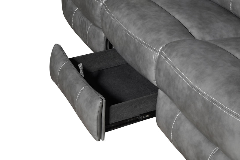 Conrad Upholstered Padded Arm Motion Sofa Grey - 650354