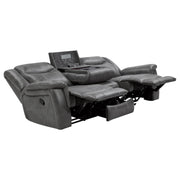 Conrad Upholstered Padded Arm Motion Sofa Grey - 650354