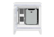 Alina White Nightstand With Cooler, Led, Speaker And Usb - ALINA-WHITE-NS W/ COOLER LED SPKR USB-N