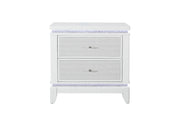 Alina White Nightstand With Cooler, Led, Speaker And Usb - ALINA-WHITE-NS W/ COOLER LED SPKR USB-N