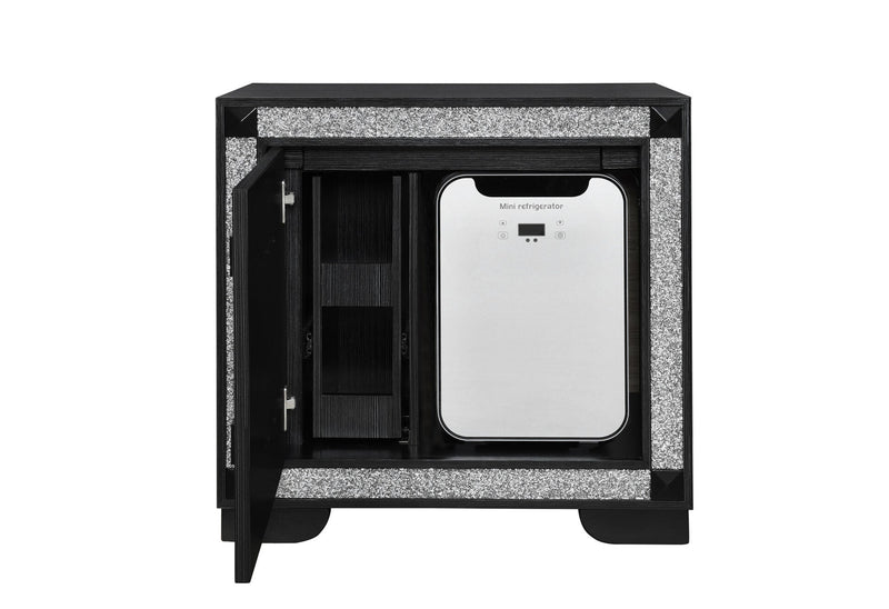 Soleil Charcoal Nightstand With Cooler And Speaker - SOLEIL-CHARCOAL-NS W/COOLER + SPKR